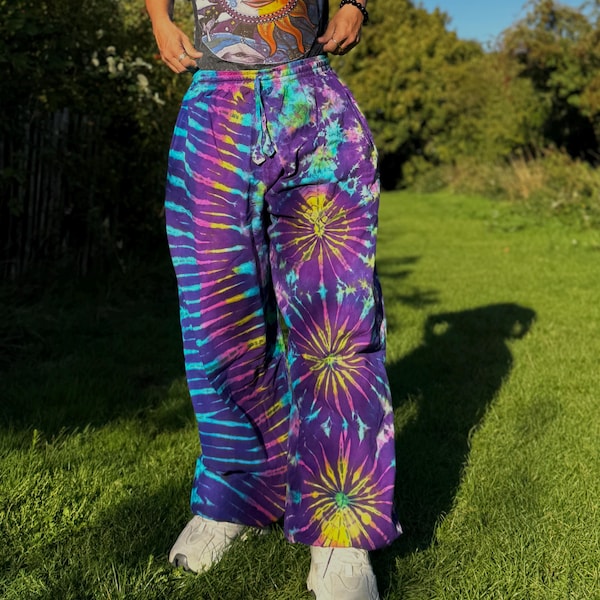 Tie Dye Chilled pants | Hippie Trouser |Unisex Elastic waist yoga Hippie harem Festival boho