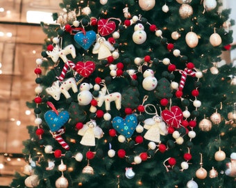 Décoration de Noël - Décoration d'hiver dans les Alpes en feutre - Boule de Noël pour sapin de Noël - Ornement Hygge - Décoration d'intérieur - Noël