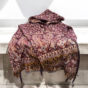 Handmade Paisley| Poncho Wrap | Hippie Cardigan| Boho Jacket | Festival Top | Pixie |