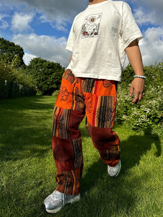 Hippie Patchwork Pants, Organic Cotton Harem Trousers