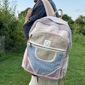 Sac à dos en coton et chanvre écologique – Sac à dos fait main équitable | Sac durable unisexe