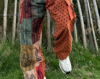 Hippie Patchwork Cotton Trouser| Unisex Summer Pants