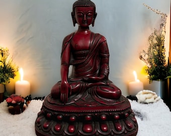 Nepalesische handgefertigte Buddha-Statue aus Harz - Serene Home and Office Decor Spirituelle Kunst aus Nepal