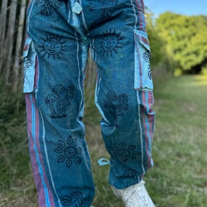 Handgeweven Himalaya-katoenen broek | Hennepbroek | duurzame kleding | Milieuvriendelijke kleding | hippiebroek | Cargobroeken