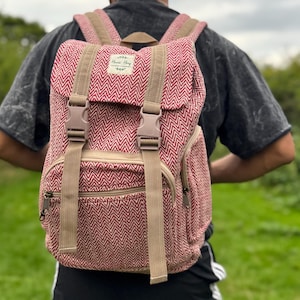 Handmade Cotton Backpack Eco-Friendly Vintage Bag Colourful Nepal Travel Backpack  Ethically Crafted Organic Cotton Rucksack