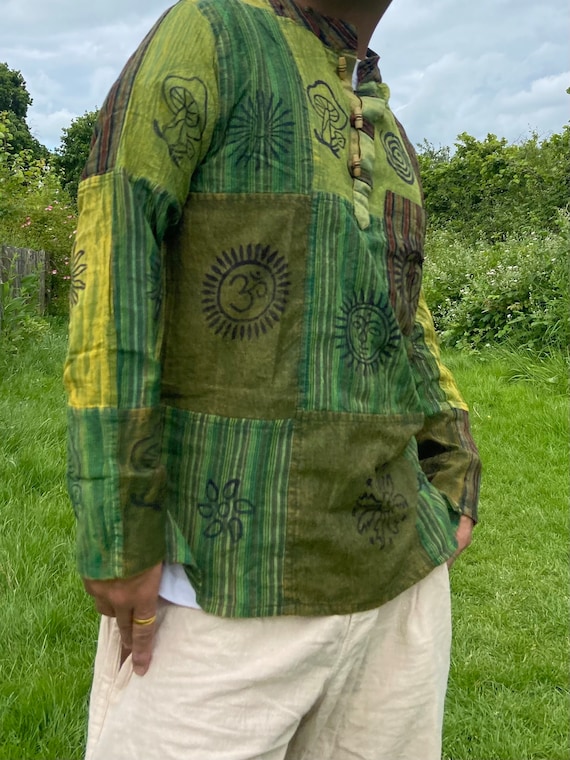 Cotton Shirt | Patchwork Design | Multi-coloured Blockprint Cotton Shirt | Patchwork Design | Multi-coloured Blockprint