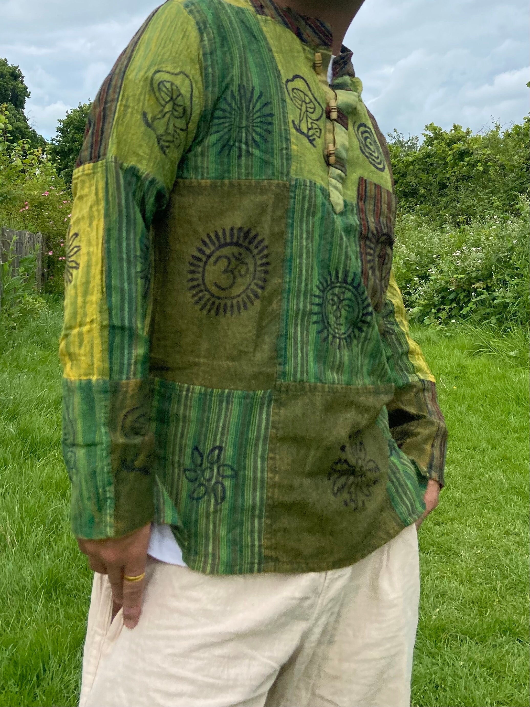 Cotton Shirt | Patchwork Design | Multi-coloured Blockprint