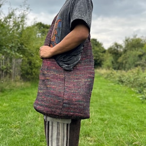 Boho Chic Crossbody Bag: Hand-Woven Women&#39;s Hippie Purse, Tribal Shoulder Hobo, Ethnic Sling & Slouchy Vegan Carryall