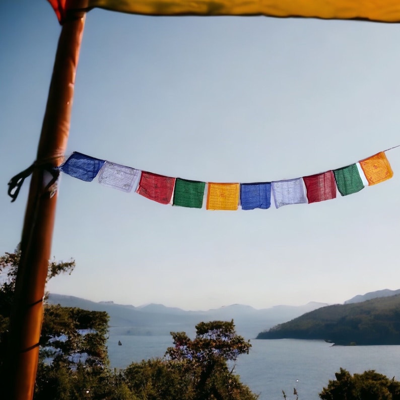 Tibetan Prayer Flags | Hand Screen Printed Lungta Bunting image 2