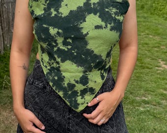 Handmade Tie-Dye Halter Top: Boho Festival Crop Top