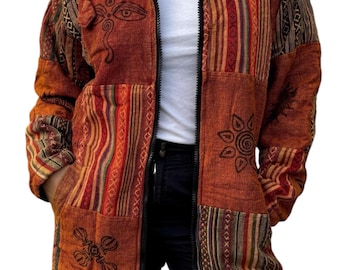 Unisex Winter Hippie Jacket| Patchwork | Patched Jacket With