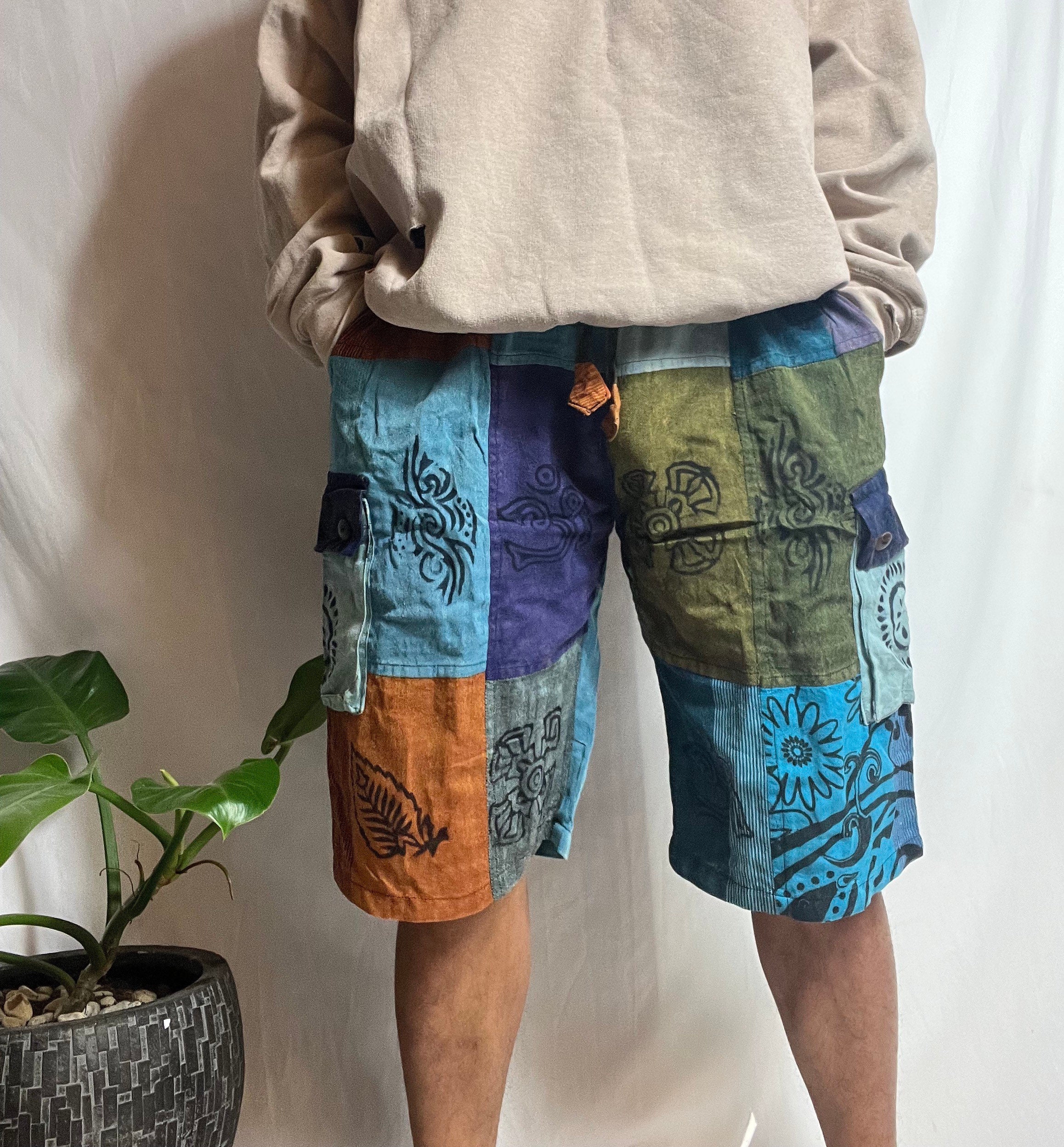 Hippie Shorts Shorts With Pockets Cotton Shorts Patched Etsy UK