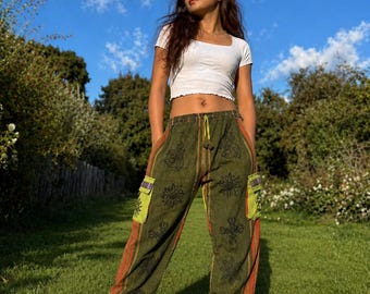 Handmade Himalayan Cotton Cargo Pants: Festival Hippie Trousers