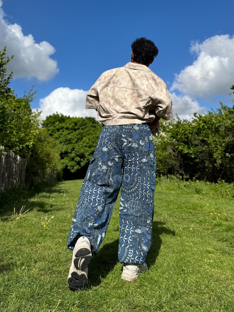 Psychedelic Geometric Cargo Pants: Fair Trade Festival Trousers image 9