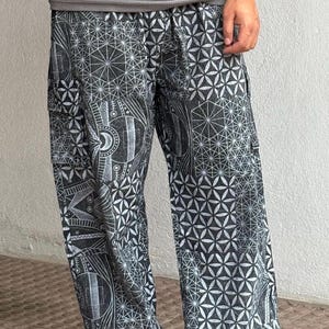 Psychedelic Geometric Cargo Pants: Fair Trade Festival Trousers image 5
