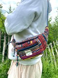 Ethnic Cotton Print Bum Bag: Handmade Hippie Festival Fanny Pack