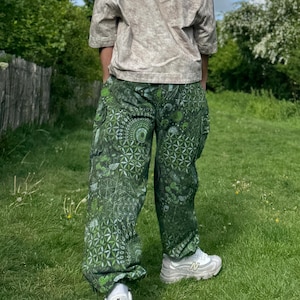Psychedelic Geometric Cargo Pants: Fair Trade Festival Trousers image 6