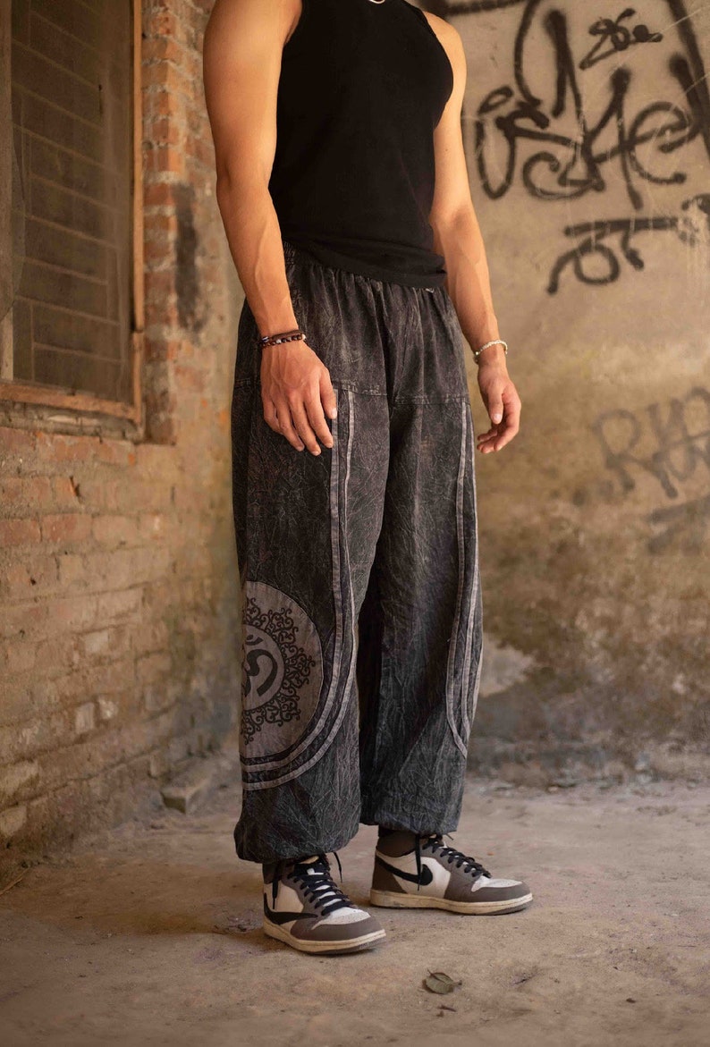 Pantalon oversize hippie Unisexe Tissu 100 % coton Pantalon de festival Respectueux de l'environnement Fabriqué au Népal image 3
