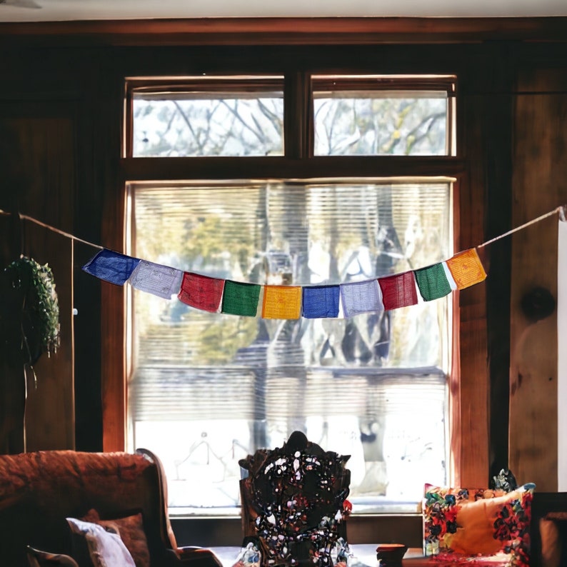 Tibetan Prayer Flags | Hand Screen Printed Lungta Bunting image 3