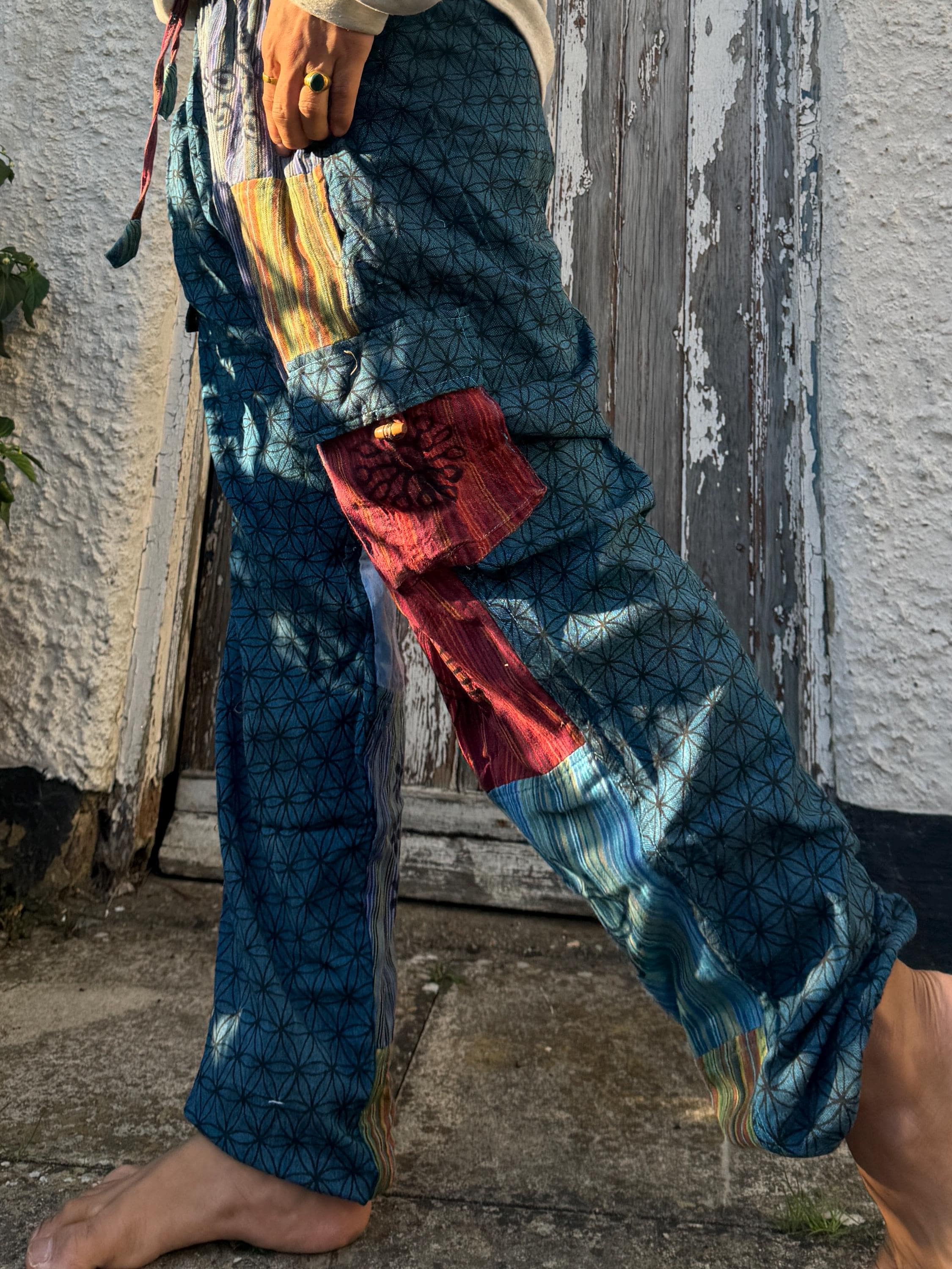 Hippie Patchwork Cotton Trouser| Unisex Summer Pants Hippie Patchwork Cotton Trouser| Unisex Summer Pants