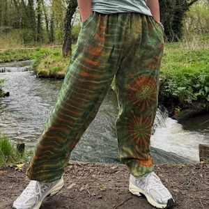 Flowy Boho Festival Pants, Hippie Tie Dye Harem Unisex Pants