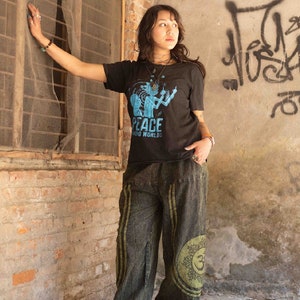 Pantalon oversize hippie Unisexe Tissu 100 % coton Pantalon de festival Respectueux de l'environnement Fabriqué au Népal image 8