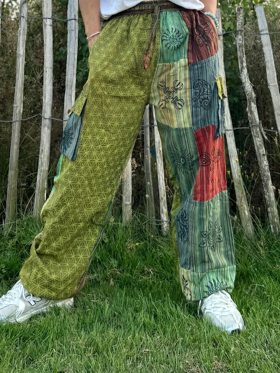 Hippie Patched Trouser| Unisex| 100% Cotton Fabric Festival