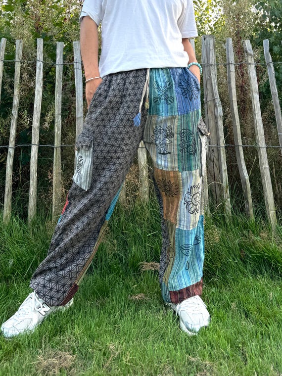 ZW COLLECTION PATCHWORK EMBROIDERED PANTS - Ecru | ZARA