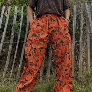 Hippie Cotton Pants | Unisex Yoga Pants | Mushroom print | Cotton Pants | Festival Pants| Eco friendly | gifts for mom| Made in Nepal
