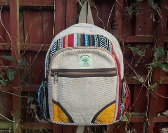 Small hemp backpack| handmade | eco bag | colourful bag | small backpack |