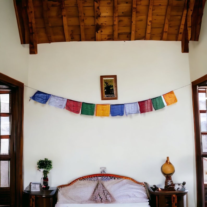 Tibetan Prayer Flags | Hand Screen Printed Lungta Bunting image 1