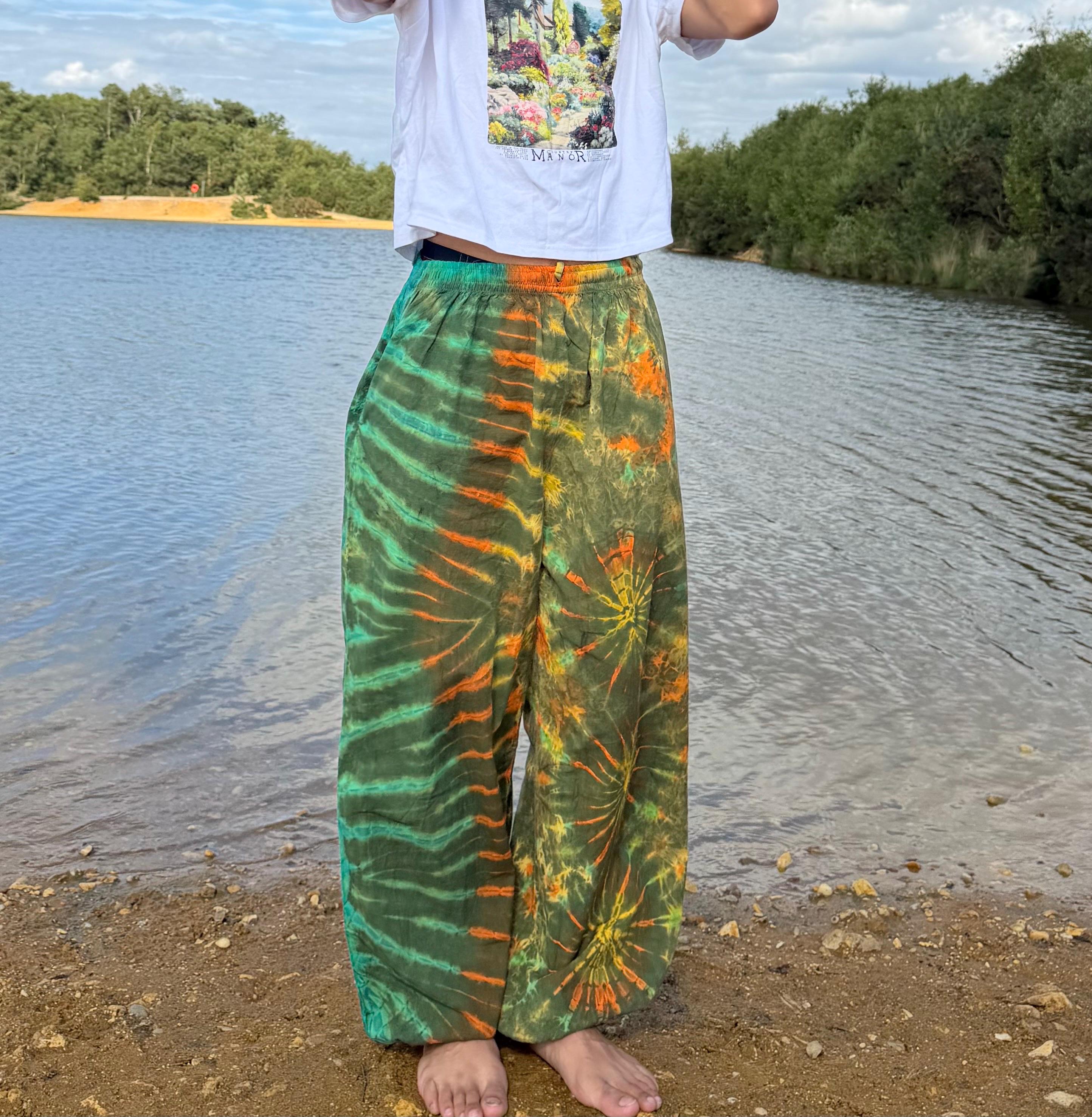 Tie Dye Chilled Pants | Hippie Trouser |unisex Elastic Waist Yoga