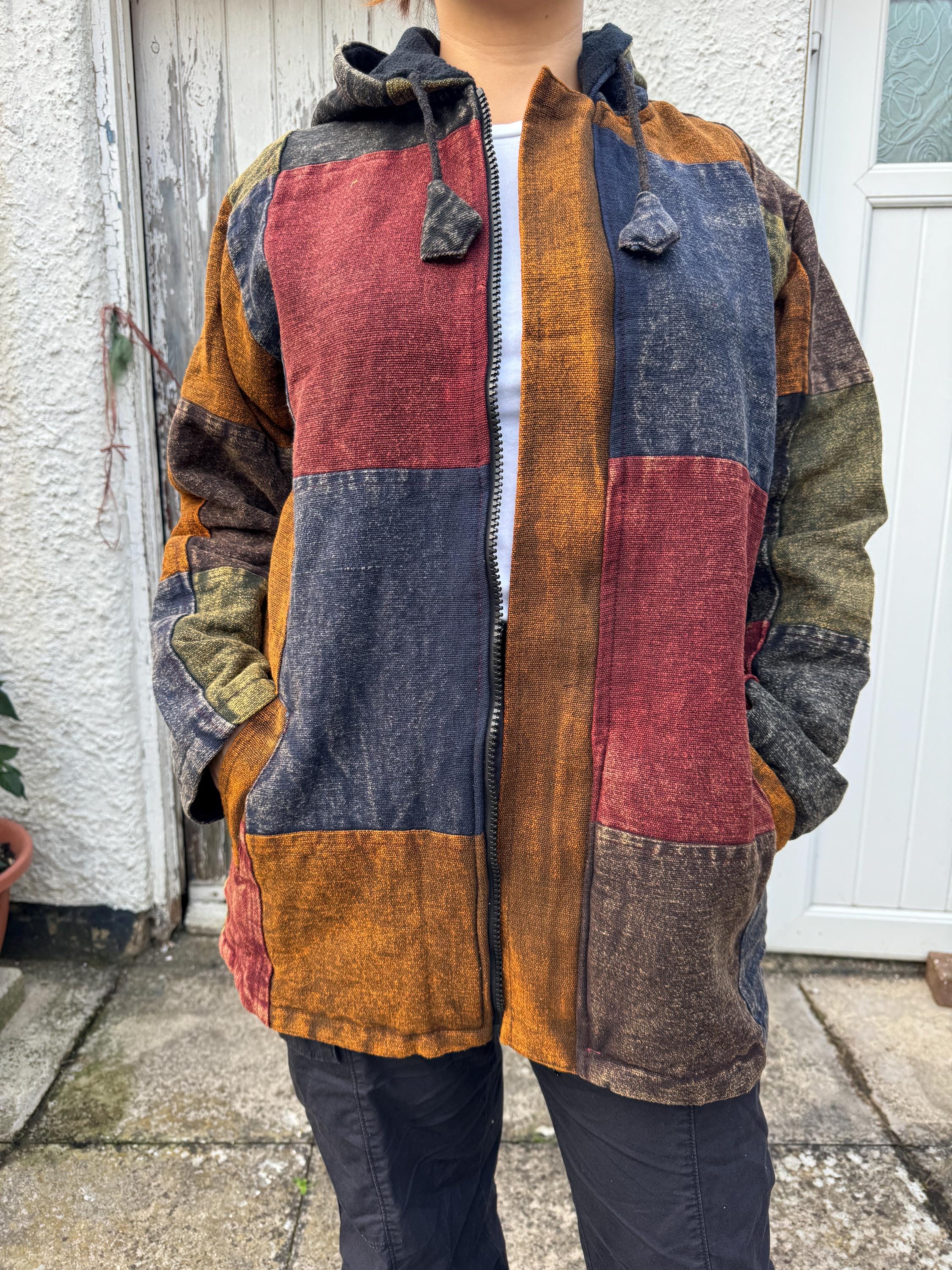 Patchwork zip jacket hotsell