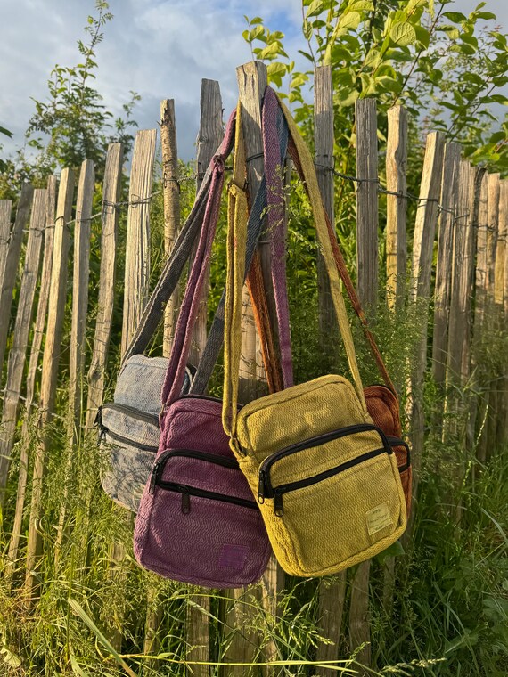 Handmade Cotton Crossbody Bag With Adjustable Strap and Three Zip Compartments Etsy Ireland