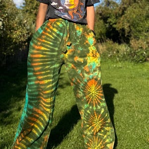Tie Dye Chilled pants | Hippie Trouser |Unisex Elastic waist yoga Hippie harem Festival boho