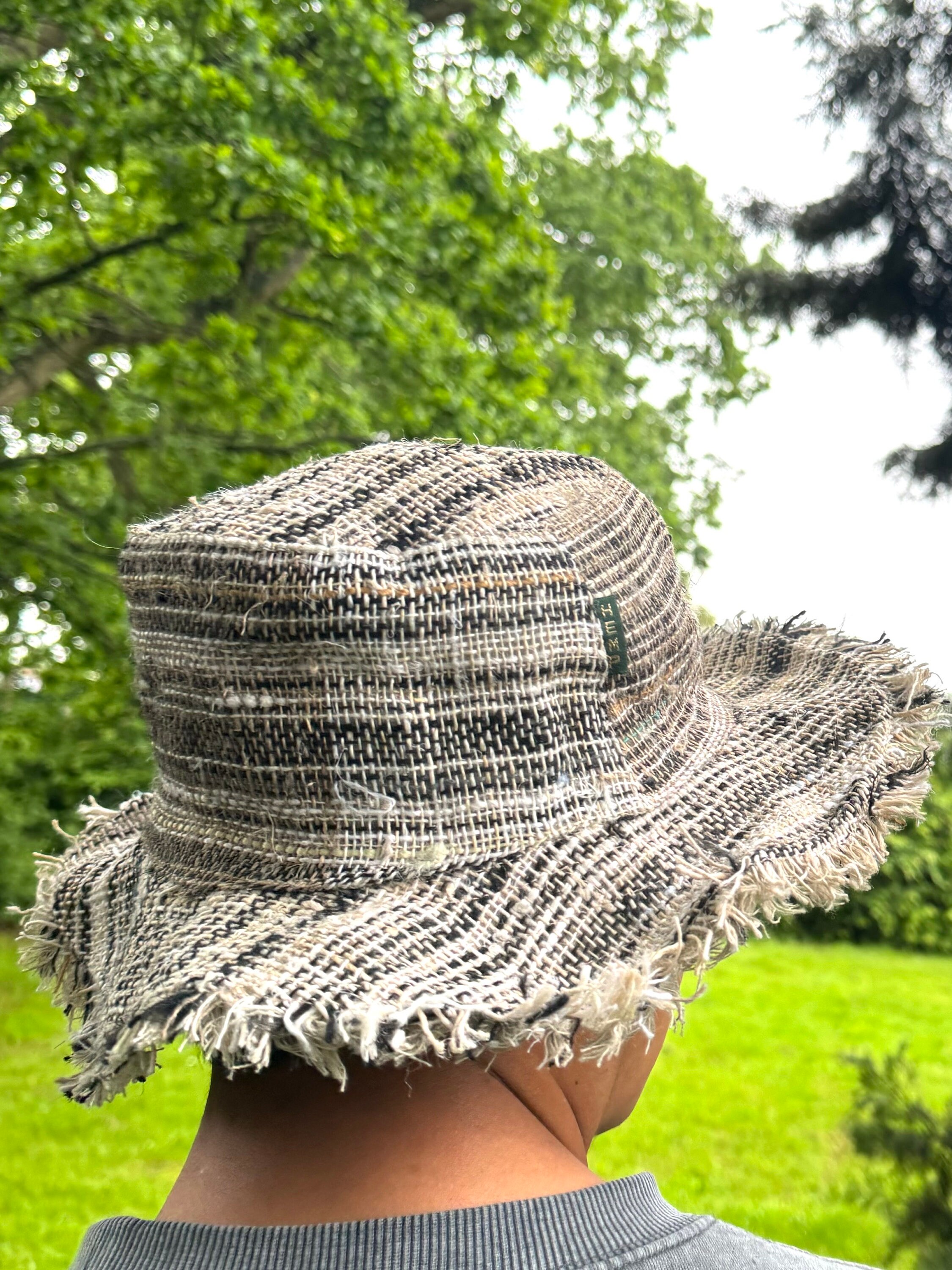 Handmade Tibetan Straw Hat with Wired Brim – Boho Festival Style Rustic Hemp Hat with Wire in Brim | Handmade in Nepal – Surya main image 2