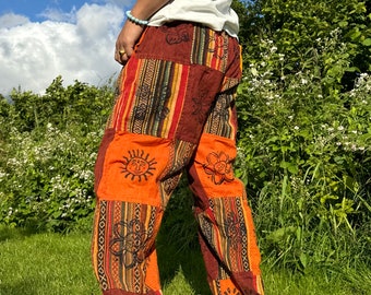 Hippie Patchwork Pants| Unisex| Festival Cotton Pants