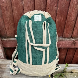 Sac à dos en chanvre | Sac écologique| Sac hippie| Sac en chanvre avec cordon de serrage | garde-robe capsule | Fait main | Fabriqué au Népal