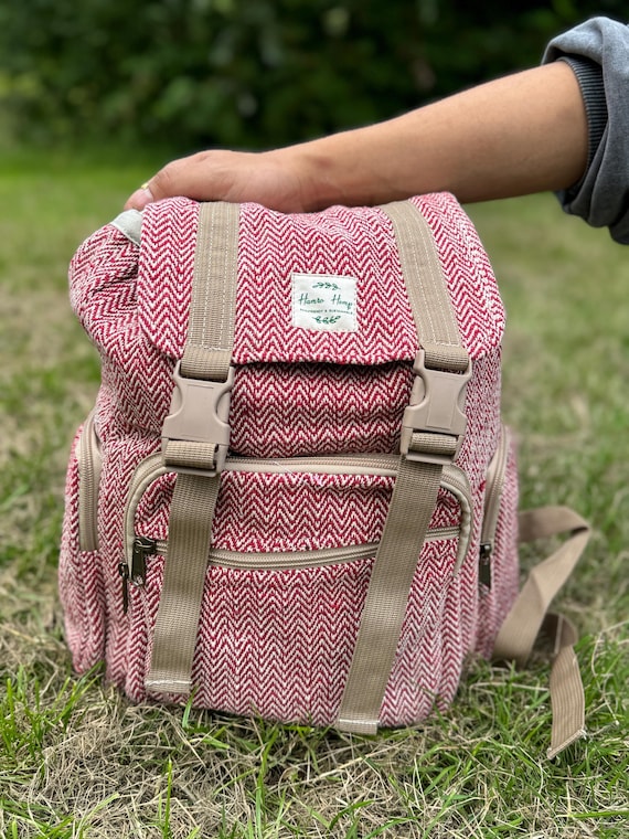 Hemp Backpack - bright stripes Hemp Backpack - bright stripes