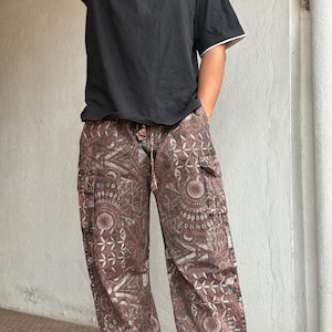 Psychedelic Geometric Cargo Pants: Fair Trade Festival Trousers image 10