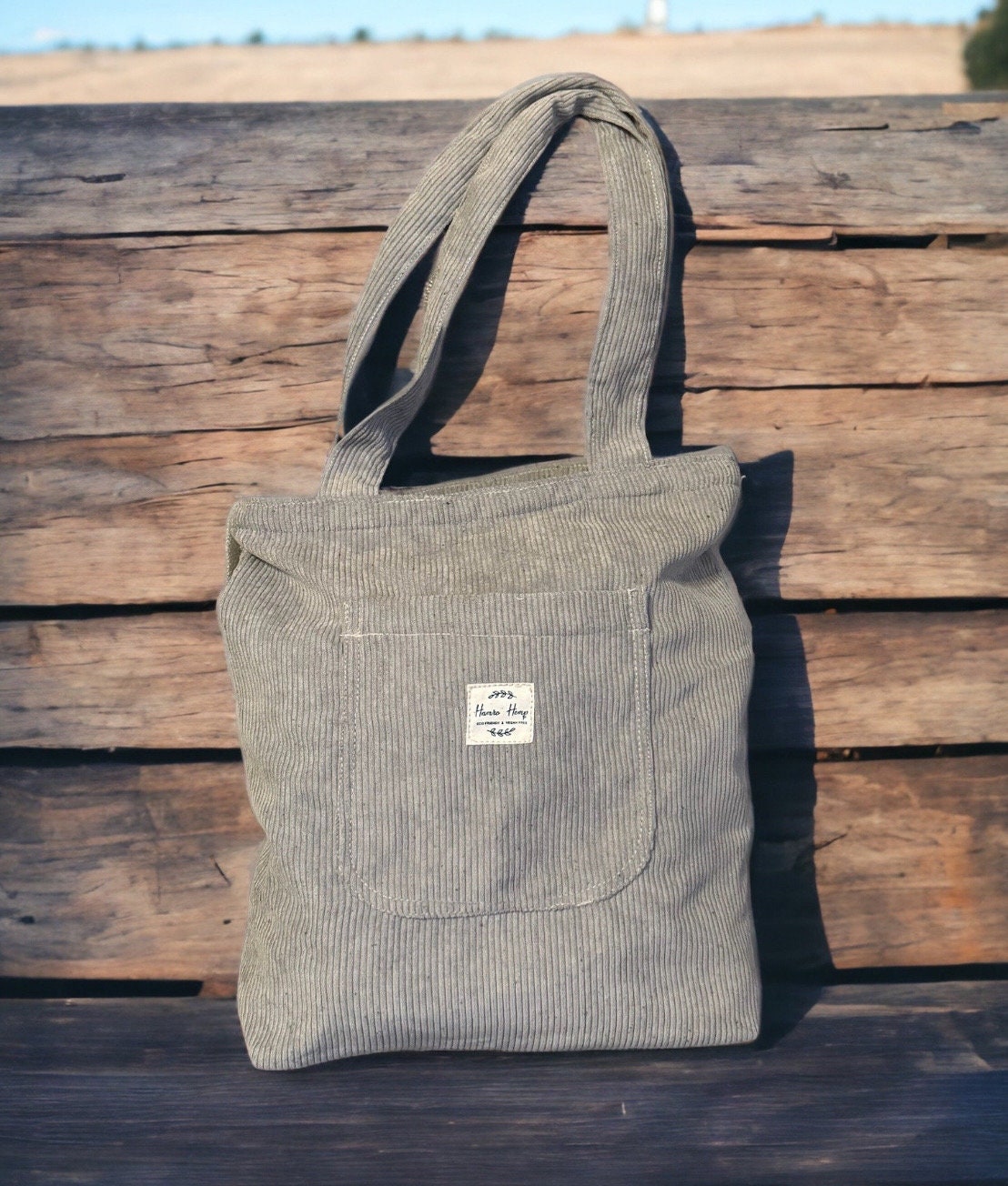 Handmade Corduroy Tote Bag With Zipper | Unisex Shoulder Bag