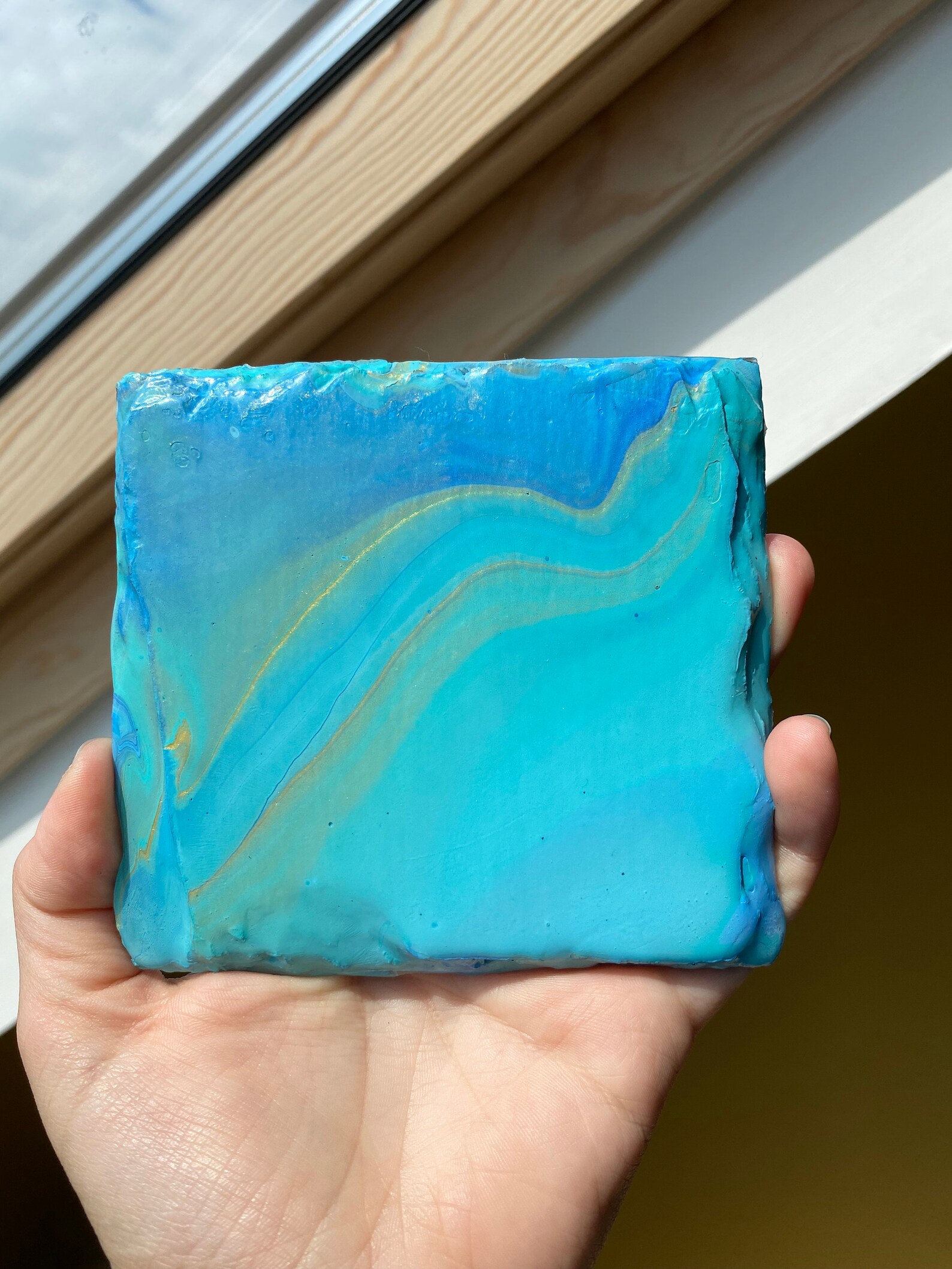 Handmade Paint Poured Slate Coasters Square Sold as a Etsy
