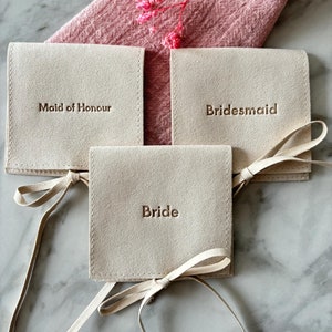 Jewellery Pouch | Bride | Bridesmaid | Maid of Honour | Bridesmaid Gifts | Bride Gifts | Earring Pouch| Gift Pouch | Bridesmaid Proposal |