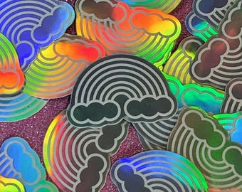 Sticker holographique en vinyle arc-en-ciel pour ordinateurs portables, bouteilles d'eau, journaux, agendas