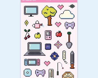 Feuille d'autocollants de jeu vidéo confortable pour tenir un journal, des agendas, du scrapbooking et garder des souvenirs