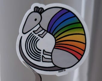 LGBTQIArmadillo Armadillo Queer Gay LGBTQIA2S+ Sticker pour ordinateurs portables, bouteilles d'eau, journaux, agendas