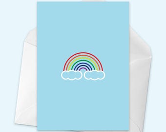 Carte de voeux arc-en-ciel (vierge à l'intérieur) pour toutes les occasions
