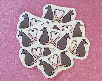 Sticker Saint-Valentin Rats In Love pour ordinateurs portables, bouteilles d'eau, journaux, agendas
