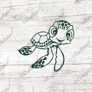 Könnte beinhalten: Eine Schwarzweiß-Zeichnung einer Cartoon-Schildkröte mit einem breiten Lächeln und großen Augen. Die Schildkröte schwimmt mit ausgestreckten Flossen.