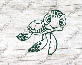 Puede incluir: Un dibujo en blanco y negro de una tortuga de dibujos animados con una gran sonrisa y ojos grandes. La tortuga está nadando con las aletas extendidas.